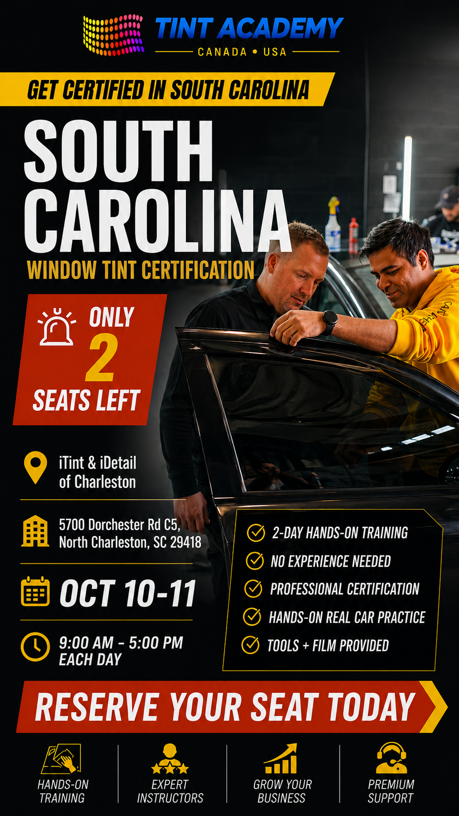 South Carolina Window Tinting & PPF Course - Certification Course by Tint Academy USA