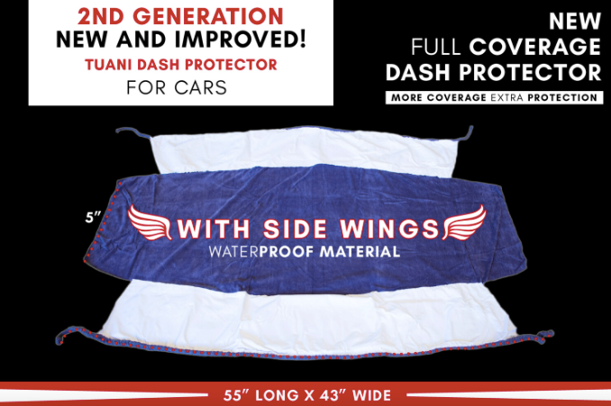Dash Protector for Cars - wings for extra coverage, Non-slip dash protectors
