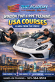 Certificate image for Tint Academy's Window Tint and PPF Certification Course in the USA, featuring course details and branding.