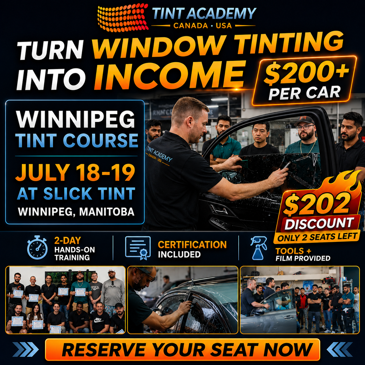 Winnipeg Window Tint & PPF School - 2 day hands on course by the Tint Academy