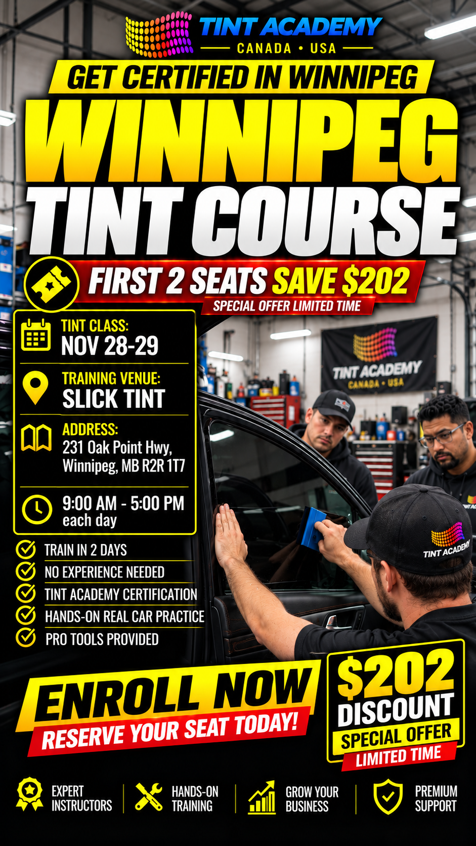 Winnipeg Window Tint & PPF School - 2 day hands on course by the Tint Academy