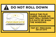Yellow and black custom warning sticker by Tint Academy with fragile caution message on a rectangular label.