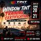 Window tint training course certificate from Tint Academy, featuring a professional certificate for window tint and PPF certification.