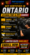 Toronto/ Niagara Falls Window Tint & PPF  School - 2 day hands on course by the Tint Academy