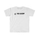Black T-shirt with "Your Wife Is Hot" printed in bold white text, casual fit, by Printify.