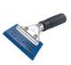 Blue Max squeegee with handle from tintacademycanada, featuring a rubber blade ideal for window tinting and glass cleaning.